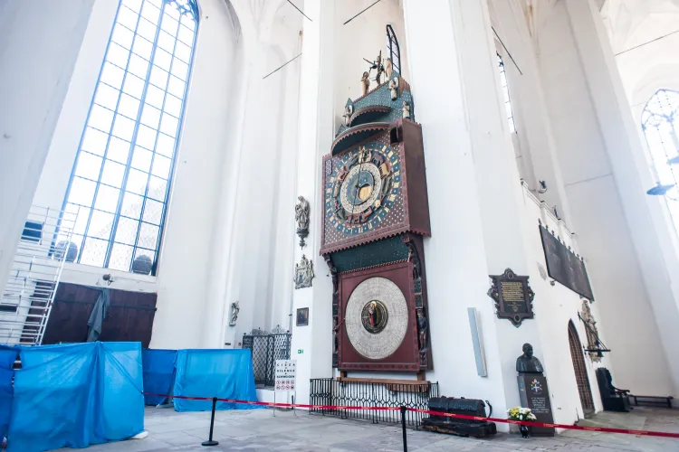 Zegar astronomiczny w bazylice Mariackiej w Gdańsku.