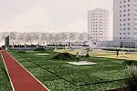 Koncepcja architektoniczna zmian na boisku przy al. Piłsudskiego przygotowana przez architektów z Sopockiej Szkoły Wyższej.