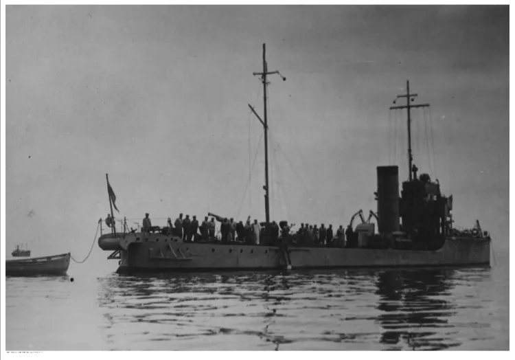 Marynarze na pokładzie ORP "Ślązak". Zdjęcie wykonane w 1927 r.