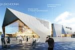 Jak zapewniają architekci, bryła całego kompleksu została tak przemyślana, by nie rywalizować z elewacją Stadionu Energa Gdańsk. 