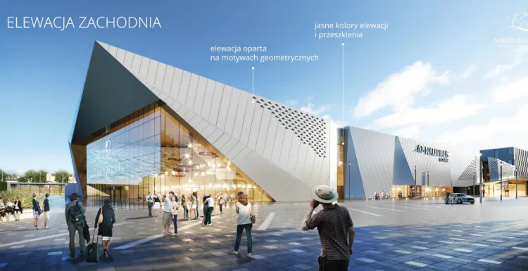 Jak zapewniają architekci, bryła całego kompleksu została tak przemyślana, by nie rywalizować z elewacją Stadionu Energa Gdańsk. 