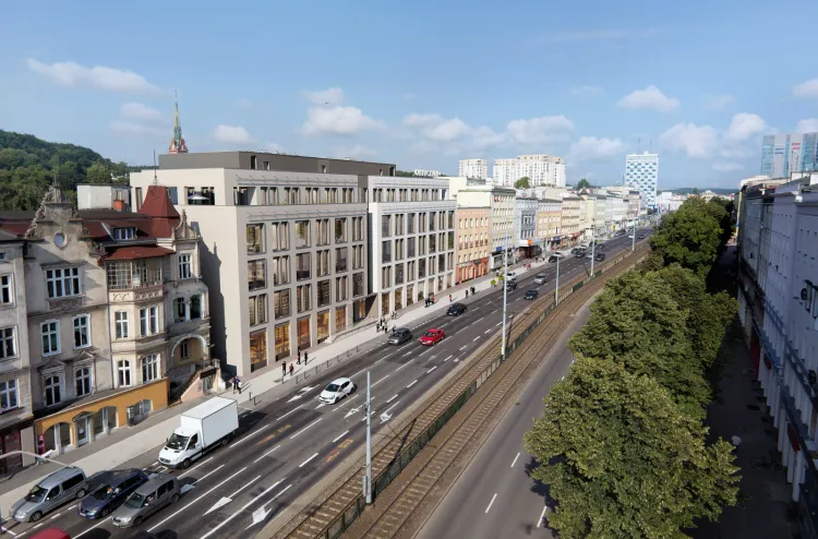 Officyna. Na wysokości ostatniej, wycofanej w stosunku do pozostałej zabudowy, kondygnacji powstanie taras z widokiem na miasto.