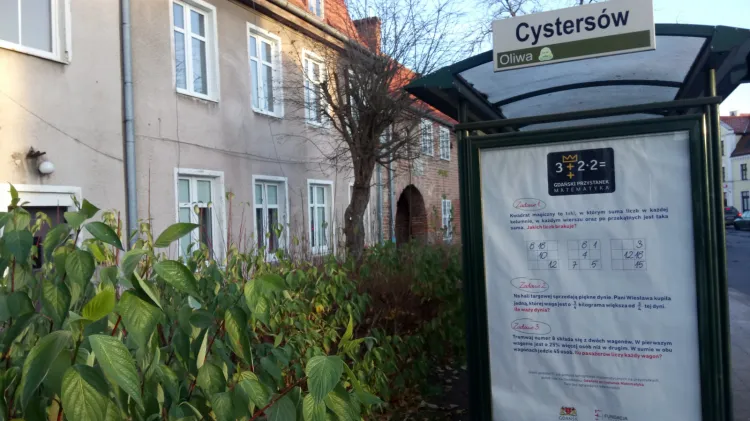 Na 45 wiatach przystankowych w Gdańsku można znaleźć plakaty z matematycznymi łamigłówkami.
