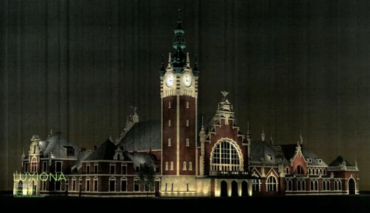 Tak po remoncie ma wyglądać dworzec w Gdańsku nocą.