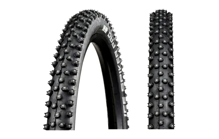 Schwalbe Ice Spiker Pro opona o bardzo twardej gumie i  kolcach wykonanych z węglika wolframu, co znacząco wpływa na niższą wagę opony. Liczba kolców w oponie uzależniona jest od rozmiaru gumy. Dla rozmiaru kół 26 cali wynosi 361, dla 27,5-calowych opon - 378; a dla 29-calowych - 401. Nowością jest opona 27,5-calowa o szerokości aż 2,6 cala. Cena ok. 240 zł za sztukę.