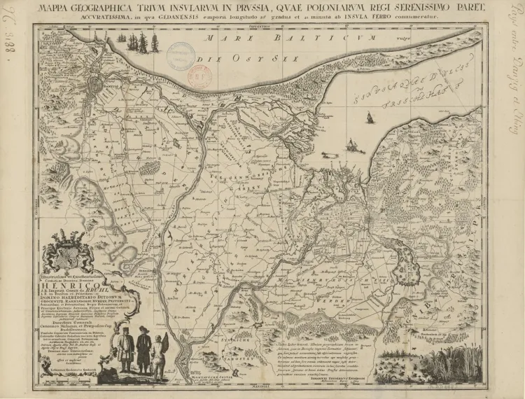 W XVIII w. miejski garnizon musiał wielokrotnie interweniować na terenach leżących na południe i wschód od Gdańska, by odganiać spod miasta maruderów lub regularne oddziały. Mapa z 1753 r.
