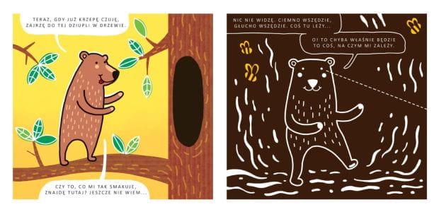Kartonowe komiksy dla najmłodszych dzieci (1+) publikuje wydawnictwo Tadam - seria "Trochę hałasu z głębi lasu".