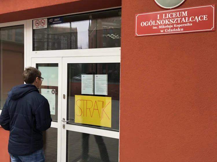 Strajk w I LO w Gdańsku.