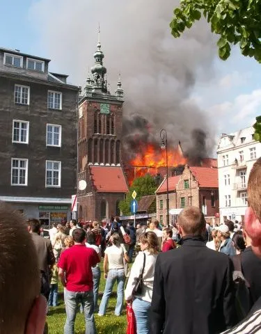 Pożar kościoła św. Katarzyny 22.05.2006 r. 