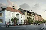 Zabytkowy Dwór Uphagena i ciąg zabudowy wzdłuż ulicy zostaną zachowane w oryginalnym kształcie. 