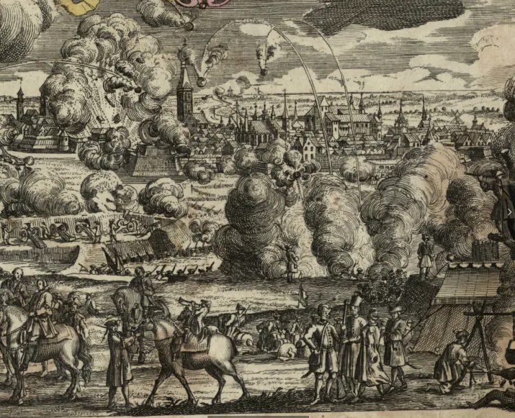 Panorama przedstawiająca oblężenie Gdańska przez armię rosyjską w 1734 r.