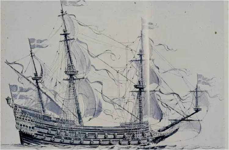 Tak prezentował się po zwodowaniu Vasa, największy w pierwszej połowie XVII wieku na Bałtyku okręt wojenny.