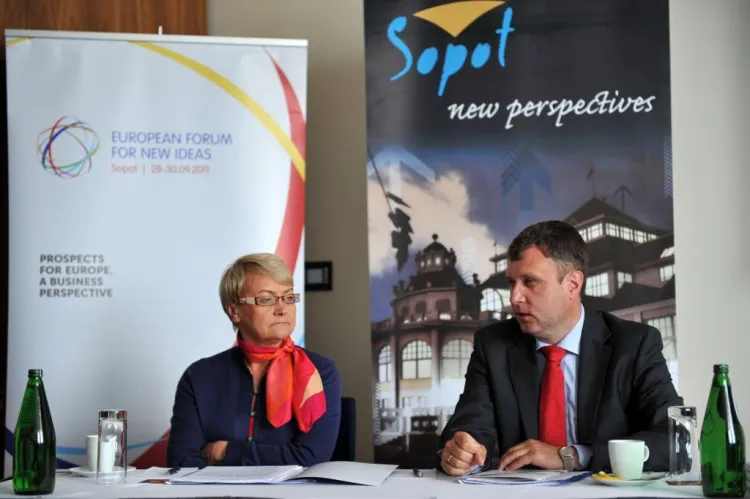 Henryka Bochniarz, prezydent PKPP Lewiatan i Jacek Karnowski, prezydent Sopotu, już czekają na forum.