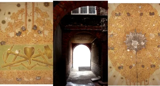 Masońskie malowidła odkryte niedawno na suficie jednej z bram kamienic przy ul. Ułańskiej 11.