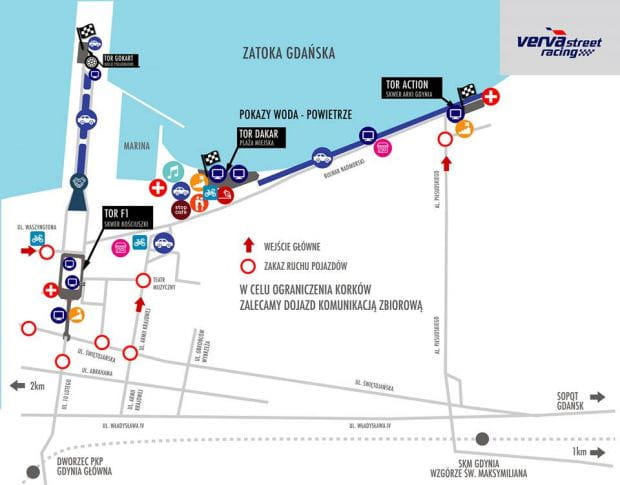 Mapa gdyńskiej edycji Verva Street Racing (24.08.2019 i 25.08.2019).
