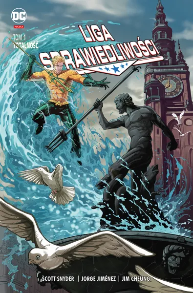 Aquaman, Liga Sprawiedliwości - Totalność, tom 1, autorka okładki: Marianna Strychowska