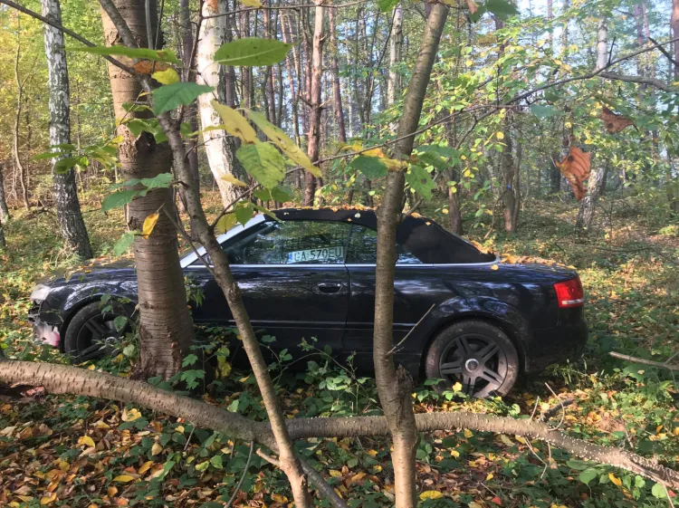 Kobieta, która wjechała samochodem do lasu, została ukarana mandatem i zobowiązana do niezwłocznego usunięcia pojazdu.