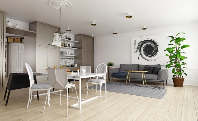 Możliwe w większości mieszkań połączenie kuchni z jednym z pokoi pozwala tworzyć wnętrza o większej przestrzeni. Dzięki temu mieszkania dwupokojowe cieszą się jeszcze większą popularnością. 
