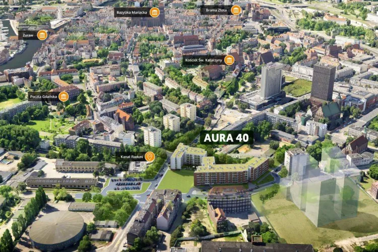 Mieszkańcy budynku Arua 40 będą mogli dojść w kilka minut spacerem do najbardziej znanych zabytków Gdańska.