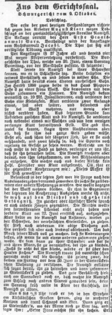 Relacja "Danziger Neueste Nachrichten" z procesu Augusta Klatta.