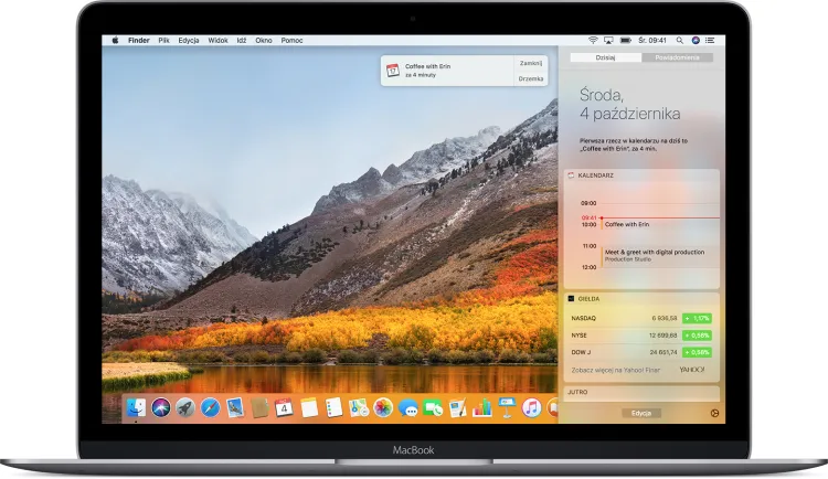 Główny ekran MacOS na MacBooku.