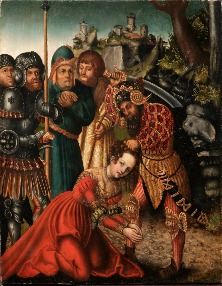 Męczeńska śmierć św. Barbary na obrazie Lucasa Cranacha, powstałym w latach 1511-14.