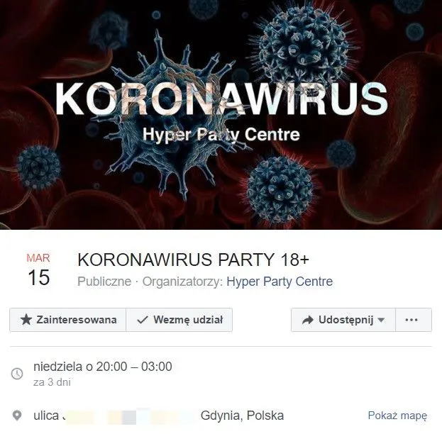 Impreza promowana jest na Facebooku.
