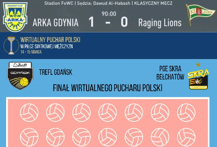 Piłkarskie derby Trójmiasta toczyły się w FIFIE, a siatkarze grali w "czwórki" w ramach Pucharu Polski.