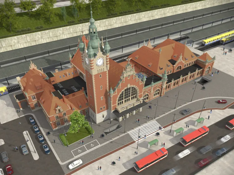 Tak będzie wyglądał zmodernizowany dworzec Gdańsk Główny PKP i jego otoczenie po zakończeniu remontu pod koniec 2021 r.