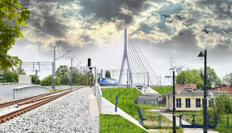 Trwają prace przy modernizacji kolejowego dostępu do portów morskich w Gdańsku i Gdyni. Na zdjęciu wizualizacja Port Północny Pylon.