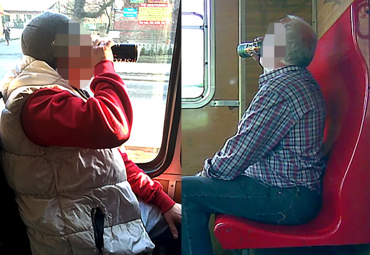 Komunikacja miejska to nie miejsce na picie alkoholu. Mimo to taki widok spotyka się dosyć często w tramwajach, czy pociągach SKM.
