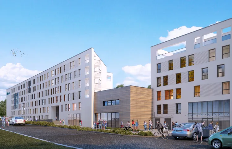 Akademik przy ul. Sobieskiego 13 we Wrzeszczu będzie składać się z dwóch budynków. Pierwszy zostanie oddany tuż przed rozpoczęciem semestru zimowego roku akademickiego 2020/2021, drugi tuż przed rozpoczęciem semestru letniego. 