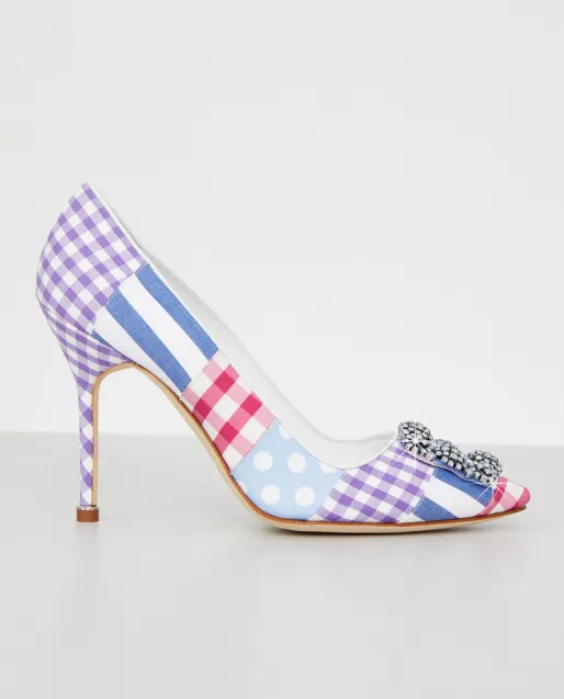 Szpilki Hangisi Patchork / manolo Blahnik. Dostępne u Moliera 2. Cena - 4199 zł. 
