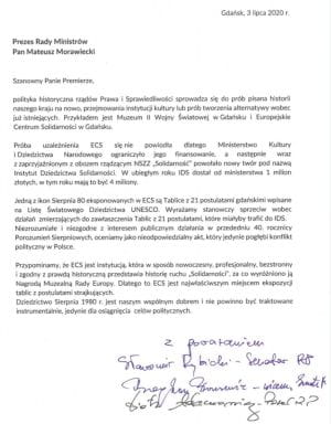 Pismo pomorskich parlamentarzystów do premiera Mateusza Morawieckiego.