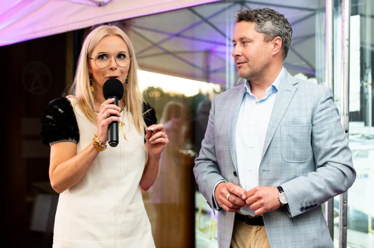 Małgorzata Korpusik, prezes Mansi London oraz Marcin Żebrowski, który prowadził wydarzenie. 