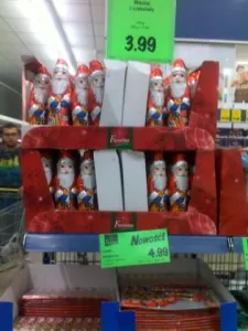 Czekoladowe Mikołaje można już kupić w sklepie Lidl na Morenie.