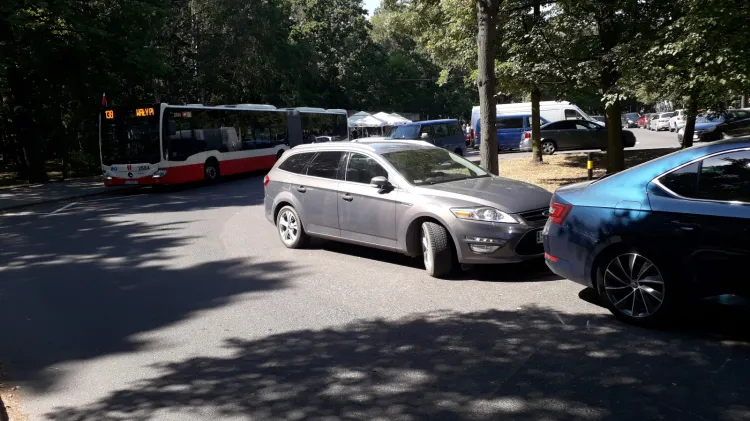 Auta utrudniają przejazd autobusów w okolicy Westerplatte.