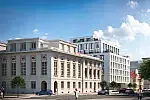 Wizualizacja odrestaurowanego zabytkowego budynku Banku Polskiego.