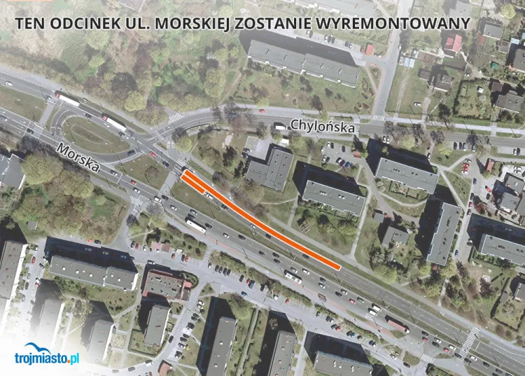 Remont ul. Morskiej w Cisowej