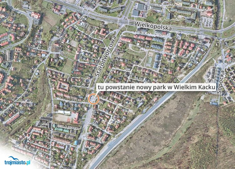 Lokalizacja nowego parku w Wielkim Kacku.