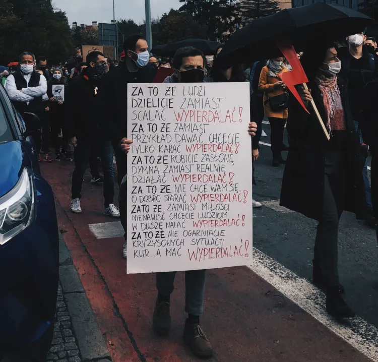 Polityczne, graficzne, anglojęzyczne, nierzadko wulgarne - takie były hasła sobotnich protestów, które odbywały się w Gdańsku i w Gdyni, po decyzji Trybunału Konstytucyjnego uznającego prawo do aborcji z powodów ciężkiego uszkodzenia płodu za niekonstytucyjne.