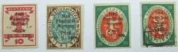 Niemieckie znaczki z pamiątkowym stemplem poświęconym zaślubinom Polski z morzem ze zbiorów Tadeusza Skwiercza.
