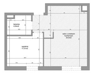 Wymiary i rozkład projektowanego mieszkania.