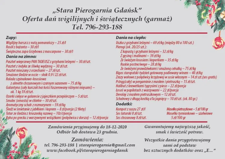 Oferta Starej Pierogarni.