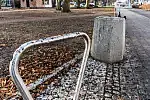 Zabrudzone ławki przy parku Centralnym w Gdyni.