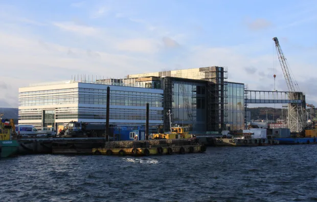 Tak obecnie wygląda będący w budowie terminal promowy w Gdyni.