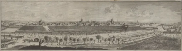 Panorama Gdańska pod koniec XVII wieku, ukazana na grafice Johannesa Janssoniusa van Waesberge (1644-1705) zamieszczonej w książce Reinholda Curicke (1610-1667) "Der Stadt Dantzigk historische Beschreibung".
 