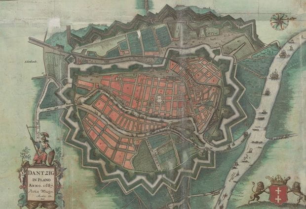 Plan Gdańska z 1687 roku.
