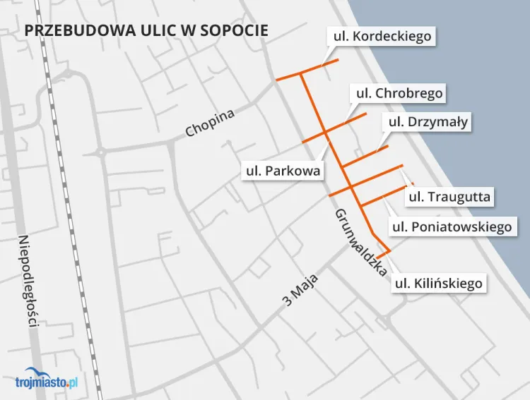 Na wszystkich ulicach objętych pracami przewiduje się utworzenie woonerfów.
