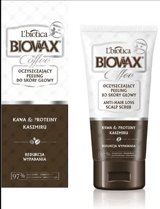 Oczyszczający peeling do skóry głowy z kawą i proteinmi kaszmiru, Biovax/L'biotica 24,90 zł